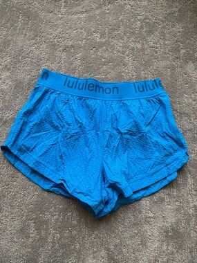 lululemon athletica Bright Blue Athletic Shorts with Branded Waistband